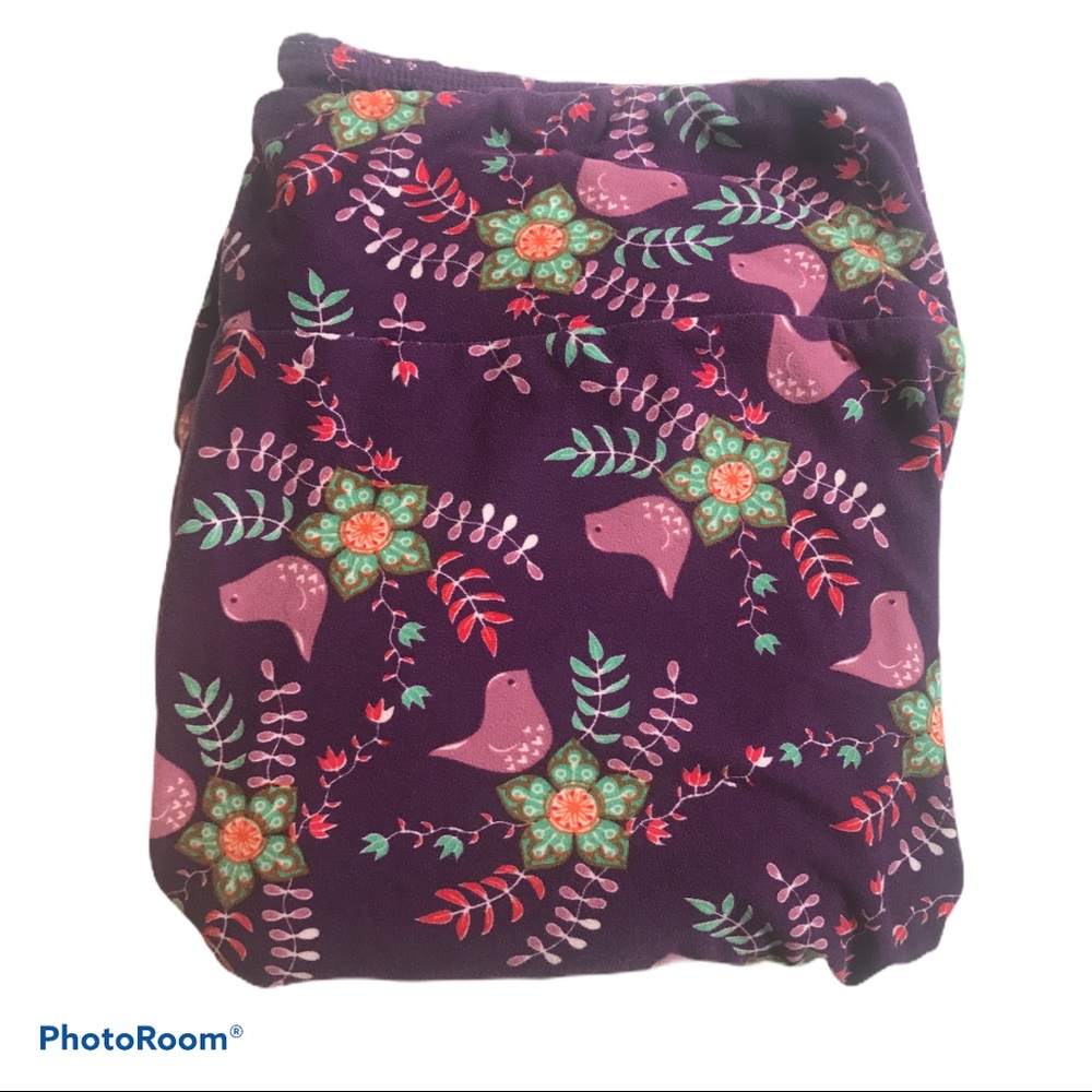 LuLaRoe TC purple bird leggings